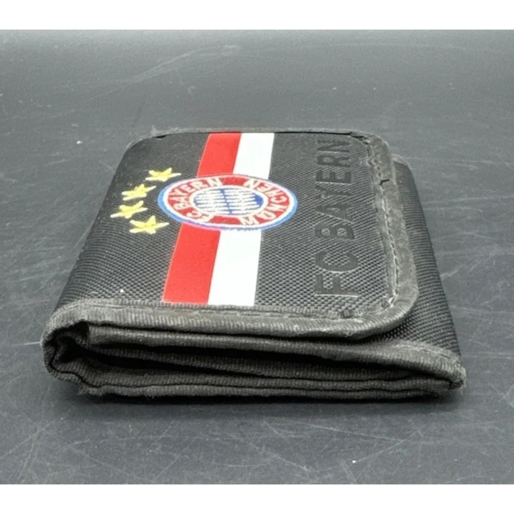 FC Bayern Munich Trifold Nylon Wallet Red Black Snap Closure Soccer Germany